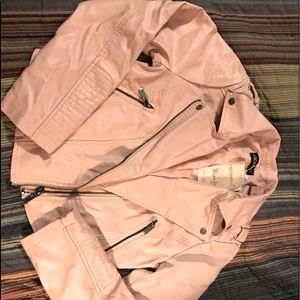 Locodayall pink leather jacket, crop length size s